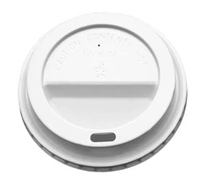 10/20oz White - Sip Cup Lids - Polystyrene Lids - 100x Per Pack